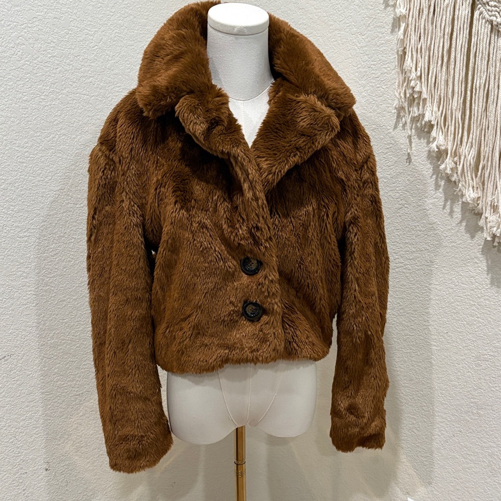 Free People Teddy Jacket in Rich Brown
